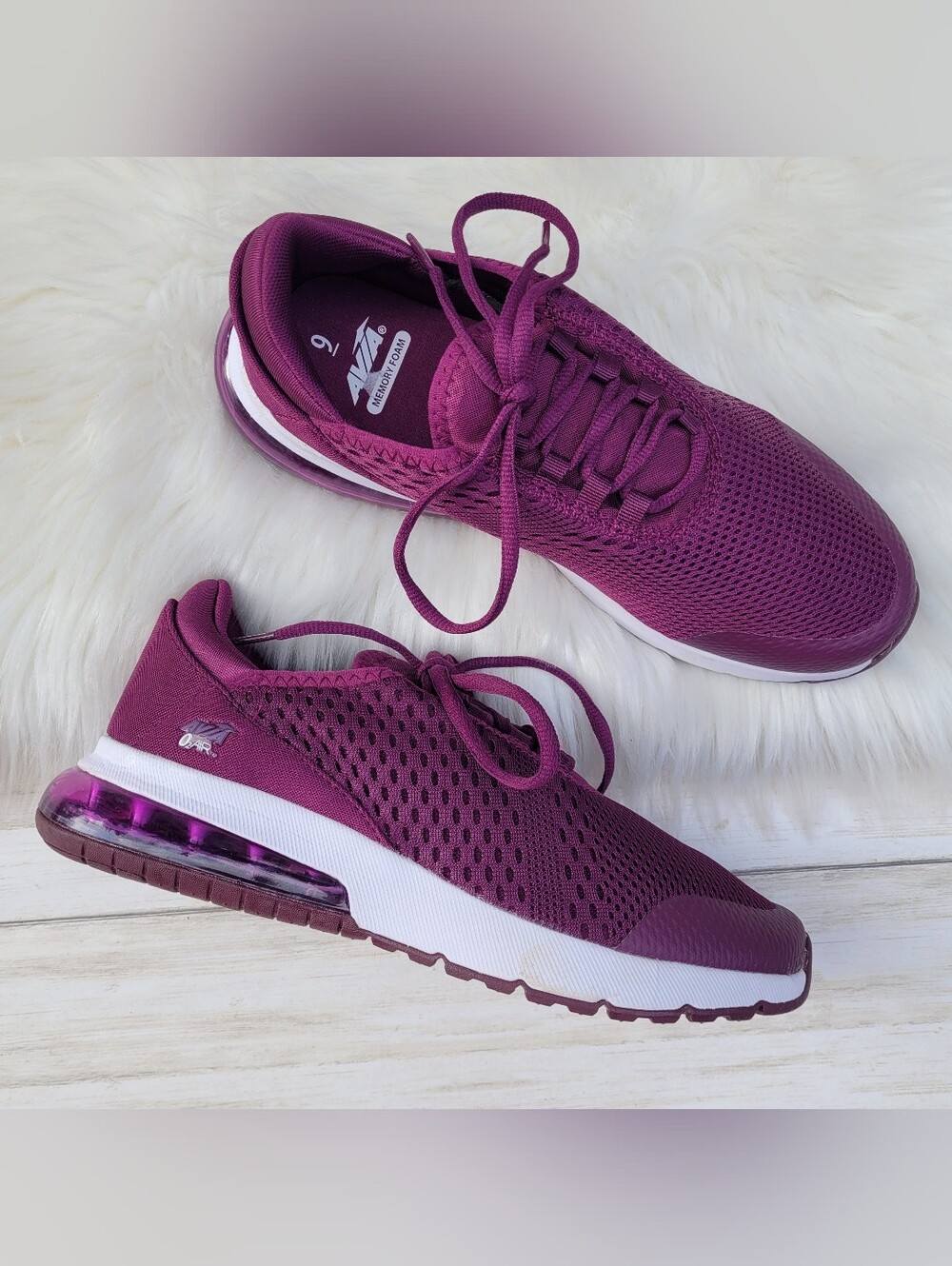 Avia O2 Air Maroon Wine Purple Athletic Walking Running Shoes Sneakers Women's 9